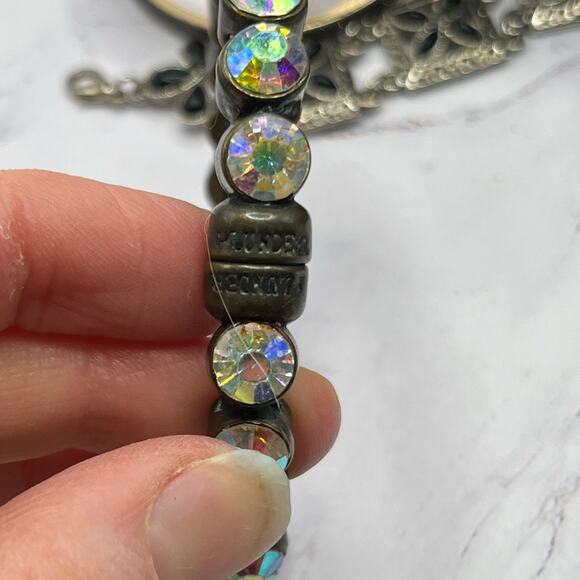 Set of 10 silver and gold tone black bracelets - Picture 9 of 10